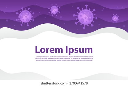  banner with bacteria global pandemic concept.