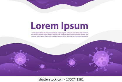  banner with bacteria global pandemic concept.
