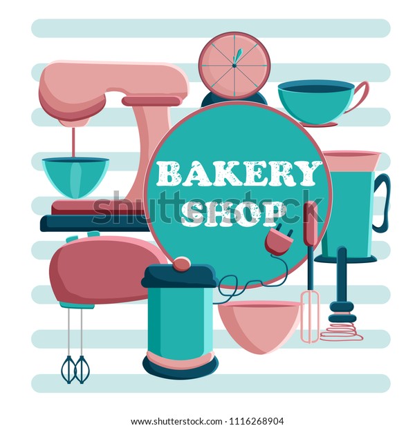 Banner Bakery Shop Tools Pastry Maker Stock Vector Royalty Free