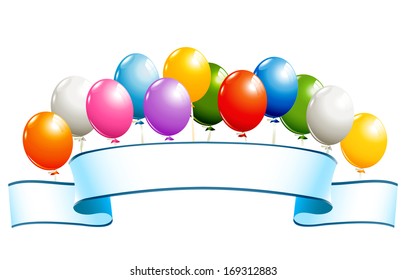 Banner with balloons