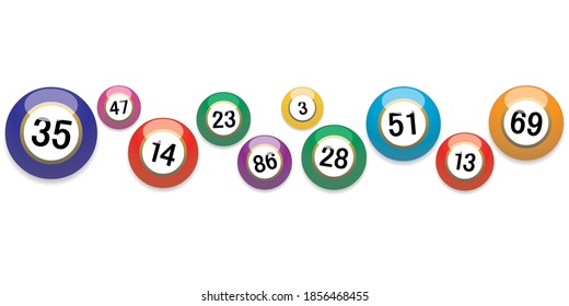 Banner with balls of different colors on white background 