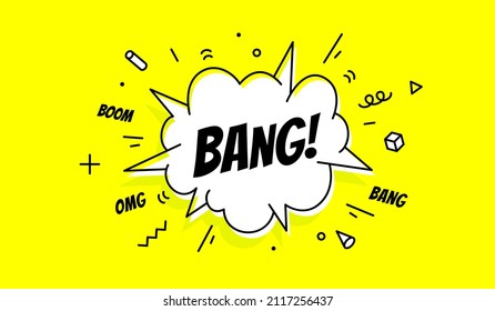 Banner Bang. Banner, speech bubble, poster and sticker concept, geometric style with text Bang. Explosion design, message speech bubble bang for banner, poster, web. Vector Illustration