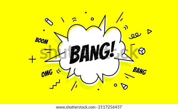 Banner Bang.\
Banner, speech bubble, poster and sticker concept, geometric style\
with text Bang. Explosion design, message speech bubble bang for\
banner, poster, web. Vector\
Illustration