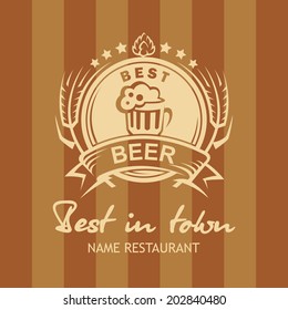 banner with beer label