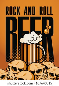 banner beer and rock 'n' roll with human skulls