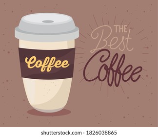 banner of the best coffee with disposable vector illustration design