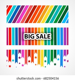 Banner big sale. Abstract vector backgrounds for banner. Rainbow background for discounts. 