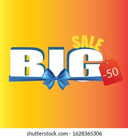 Banner big sale, discount system, will come to the end of the sales season. Vector graphics.