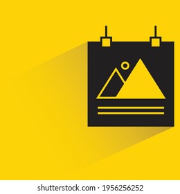 banner billboard with shadow on yellow background