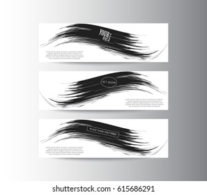 Banner black brush.  Hand drawn background with place for your text