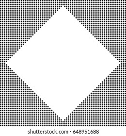 banner black circles with a white square in the center. abstract background. halftone effect. vector illustration