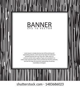 banner black frame. doodle Lines Pattern background