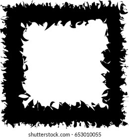banner black frame. poster square patterned edges. grunge texture. abstract background. vector illustration