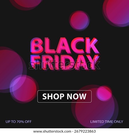 Banner for Black Friday. Modern minimal text symbol of Black Friday with discount offer. Design template for Black Friday sale, promotion, advertising and social media ad