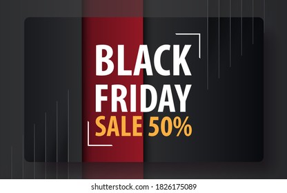 Banner for black friday black and red color