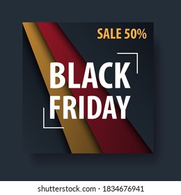 Banner for black friday black and red color