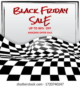 Banner black friday sale Chess table floor fabric art style concept shopping mall online billboard website banner cover
