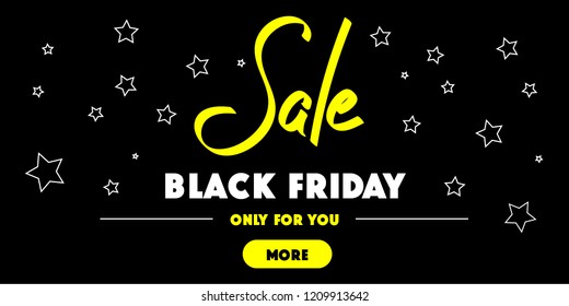 Banner Black Friday Sale only for you. Vector EPS