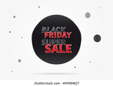 Banner Black Friday Super Sale vector illustration.

