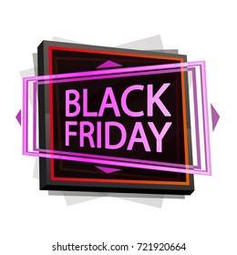 Banner for black Friday, vector illustration isolated on white background