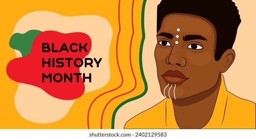 Banner for Black History Month with African-American man