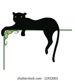 banner with the black panther and pattern for corner element