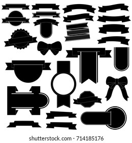Banner black vector icon set on white background