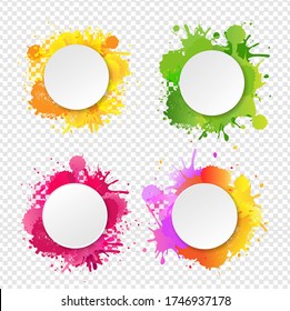 Banner With Blobs Transparent Background, Vector Illustration