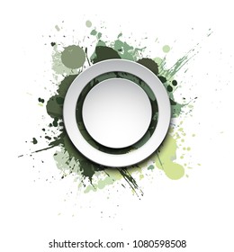 Banner blot presentation, splash poster. Graphic composition grungepresentations. Round blur banners annotations. Color graffiti splash sticker banner for registration of proposals blot circle
