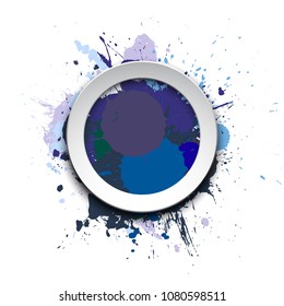 Banner blot presentation, splash poster. Graphic composition grungepresentations. Round blur banners annotations. Color graffiti splash sticker banner for registration of proposals blot circle