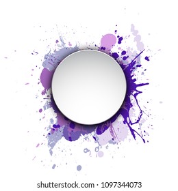 Banner blot presentation, splash poster. Graphic composition grungepresentations. Round blur banners annotations. Color graffiti splash sticker banner for registration of proposals blot circle