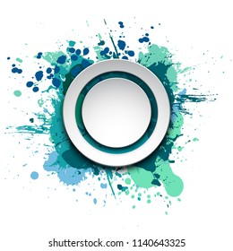 Banner blot presentation, splash poster. Graphic composition grungepresentations. Round blur banners annotations. Color graffiti splash sticker banner for registration of proposals blot circle