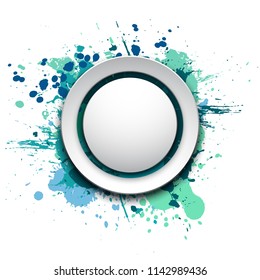 Banner blot presentation, splash poster. Graphic composition grungepresentations. Round blur banners annotations. Color graffiti splash sticker banner for registration of proposals blot circle