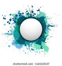 Banner blot presentation, splash poster. Graphic composition grungepresentations. Round blur banners annotations. Color graffiti splash sticker banner for registration of proposals blot circle