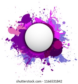 Banner blot presentation, splash poster. Graphic composition grungepresentations. Round blur banners annotations. Color graffiti splash sticker banner for registration of proposals blot circle