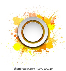 Banner blot presentation, splash poster. Graphic composition grungepresentations. Round blur banners annotations. Color graffiti splash sticker banner for registration of proposals blot circle