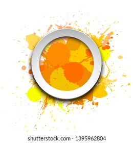 Banner blot presentation, splash poster. Graphic composition grungepresentations. Round blur banners annotations. Color graffiti splash sticker banner for registration of proposals blot circle