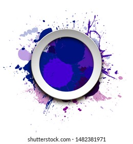 Banner blot presentation, splash poster. Graphic composition grungepresentations. Round blur banners annotations. Color graffiti splash sticker banner for registration of proposals blot circle