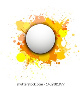 Banner blot presentation, splash poster. Graphic composition grungepresentations. Round blur banners annotations. Color graffiti splash sticker banner for registration of proposals blot circle