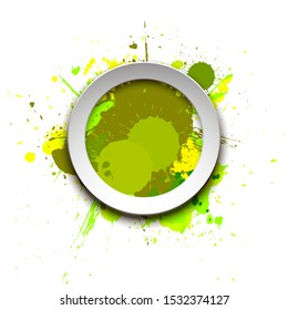 Banner blot presentation, splash poster. Graphic composition grungepresentations. Round blur banners annotations. Color graffiti splash sticker banner for registration of proposals blot circle