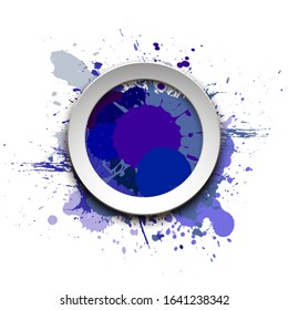 Banner blot presentation, splash poster. Graphic composition grungepresentations. Round blur banners annotations. Color graffiti splash sticker banner for registration of proposals blot circle