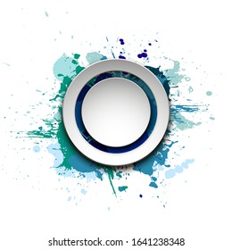 Banner blot presentation, splash poster. Graphic composition grungepresentations. Round blur banners annotations. Color graffiti splash sticker banner for registration of proposals blot circle