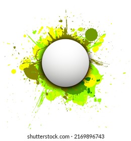 Banner blot presentation, splash poster. Graphic composition grungepresentations. Round blur banners annotations. Color graffiti splash sticker banner for registration of proposals blot circle