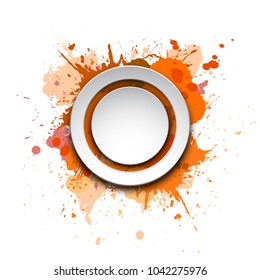 Banner blot presentation, vector splash poster. Graphic composition grungepresentations. Round blur banners annotations. Color graffiti splash sticker banner for registration of proposals blot circle