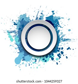 Banner blot presentation, vector splash poster. Graphic composition grungepresentations. Round blur banners annotations. Color graffiti splash sticker banner for registration of proposals blot circle
