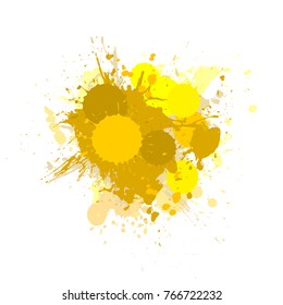 Banner blot presentation, vector splash poster. Graphic composition grungepresentations. Round blur banners annotations. Color graffiti splash sticker banner for registration of proposals blot circle