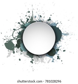 Banner blot presentation, vector splash poster. Graphic composition grungepresentations. Round blur banners annotations. Color graffiti splash sticker banner for registration of proposals blot circle