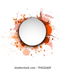 Banner blot presentation, vector splash poster. Graphic composition grunge presentations. Round blur banners annotations. Color graffiti splash sticker banner for registration of proposals blot circle