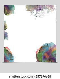 Banner with blots of paint. Gift leaflet