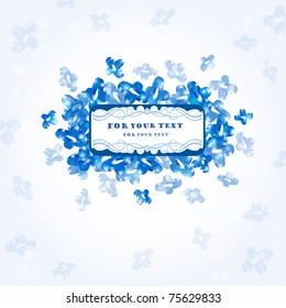 banner blue background glossy shape